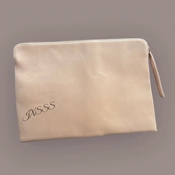 Beige-Light Pink (Velour) Valentino Beauty Large Laptop Bag-Sleeve - Picture 6 of 11